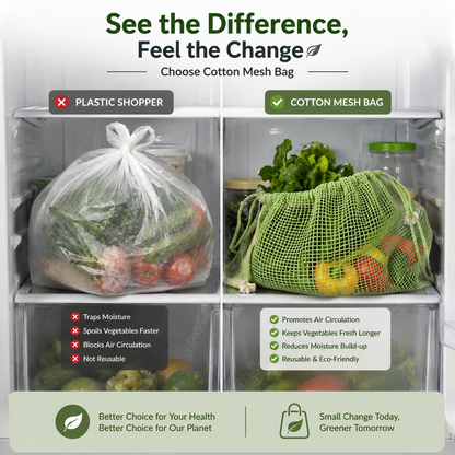 Reusable Cotton Mesh Bags