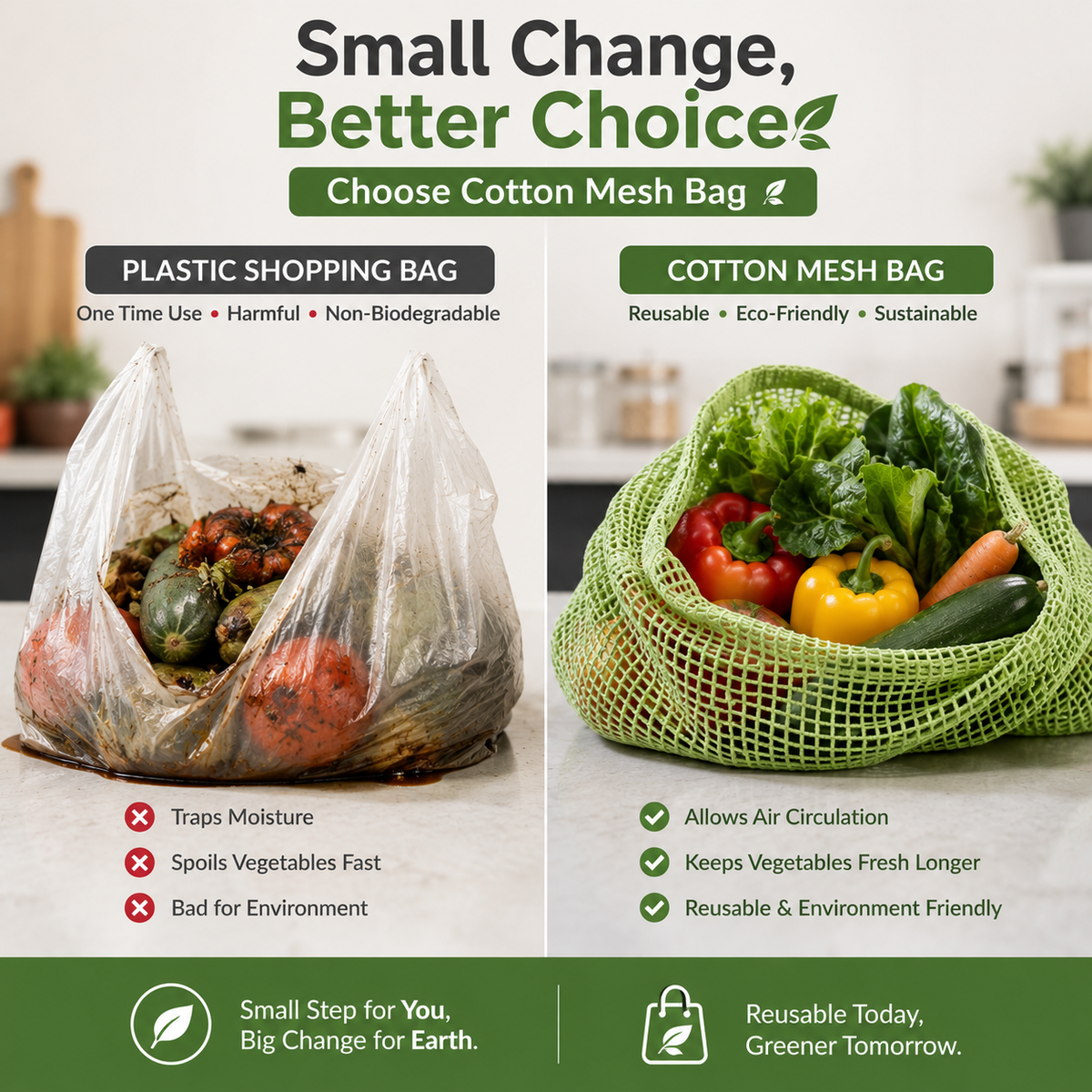 Reusable Cotton Mesh Bags