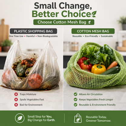 Reusable Cotton Mesh Bags