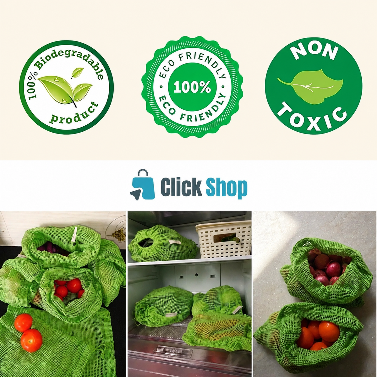 Reusable Cotton Mesh Bags