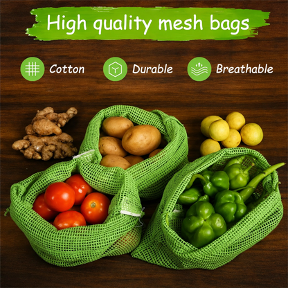 Reusable Cotton Mesh Bags