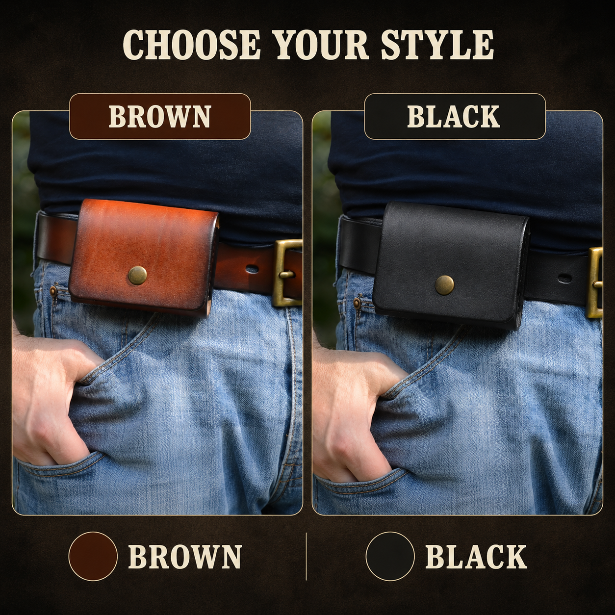 Cow Boy Compact Wallet With Belt