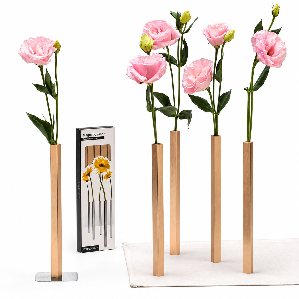Magnetic Aluminum Flower Vase Set