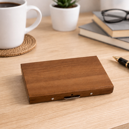 Luxury Wooden Texture Card Holder Wallet RFID Blocking