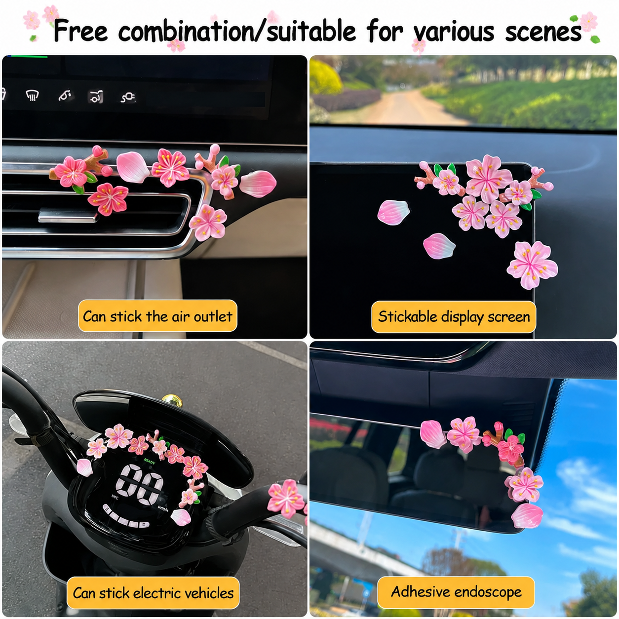 3D Cherry Blossom Car Stickers