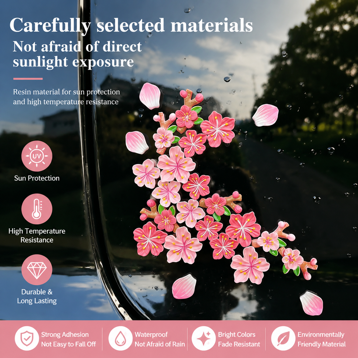 3D Cherry Blossom Car Stickers