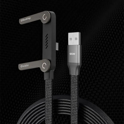 240W Braided Fast Charge Cable With Built-in Phone Stand