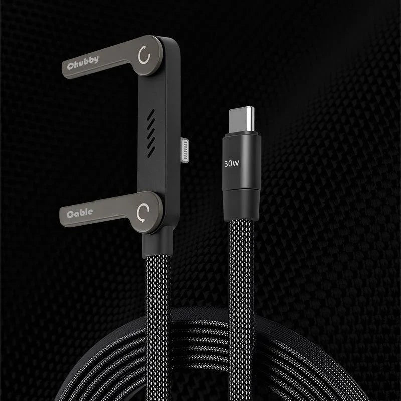 240W Braided Fast Charge Cable With Built-in Phone Stand