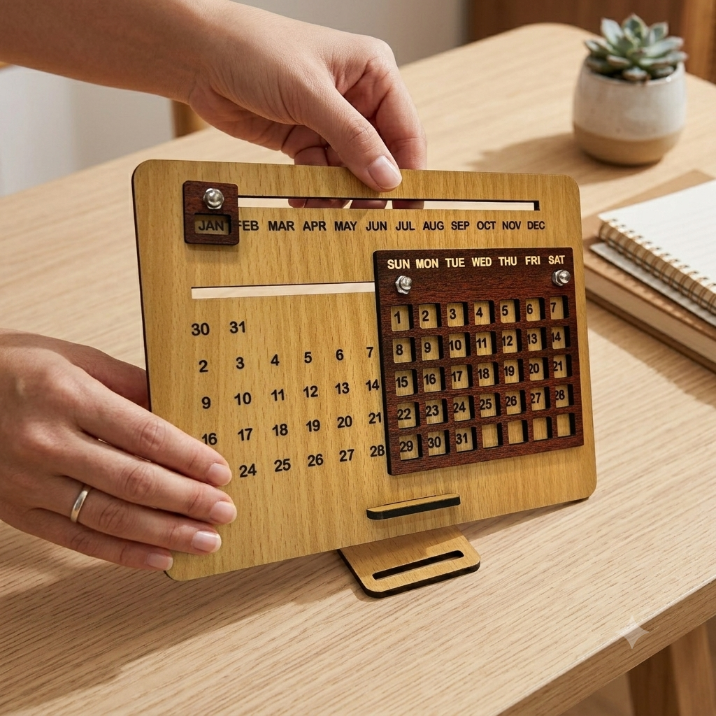 Reusable Forever Wooden Calendar