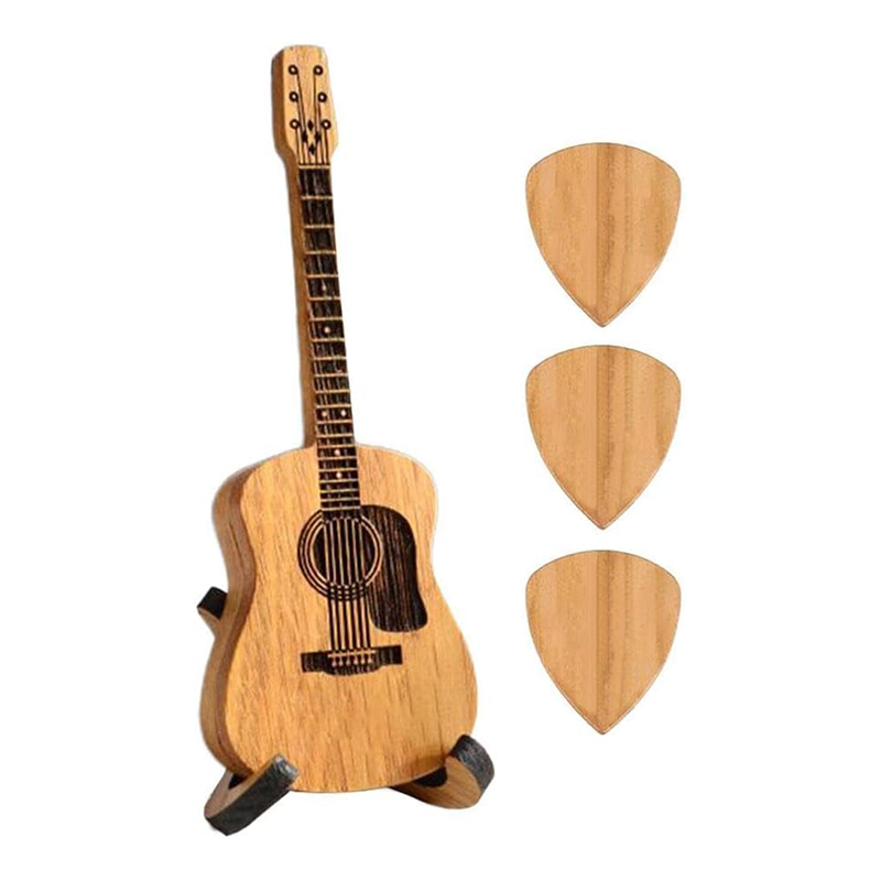 🎸 Mini Wooden Decorative Guitar Set 🌳✨