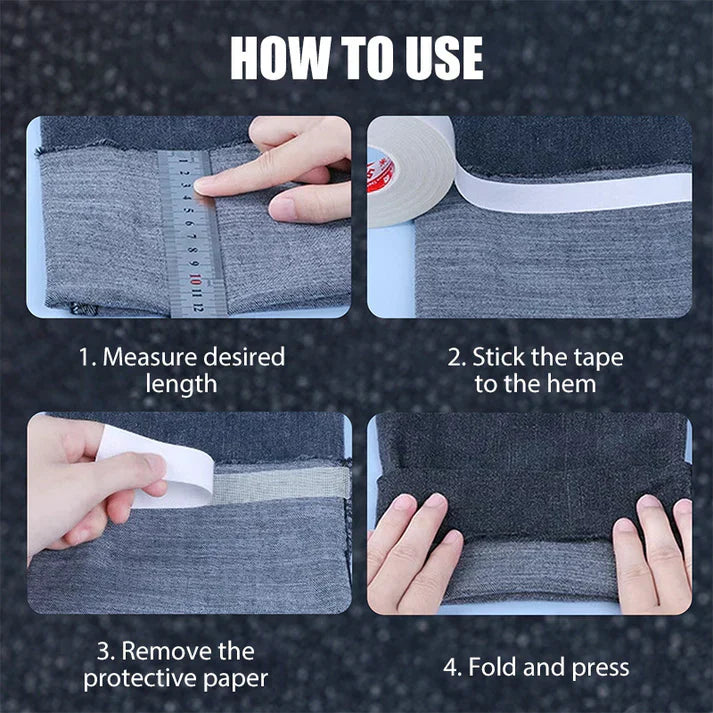 Washable hem tape for trousers