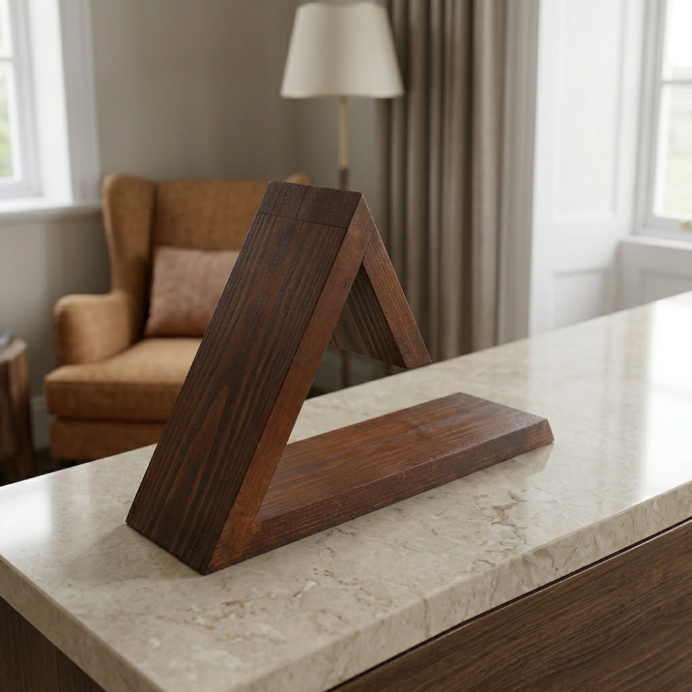 Triangle Wooden Book Holder with Tray