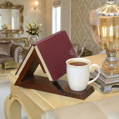Triangle Wooden Book Holder with Tray