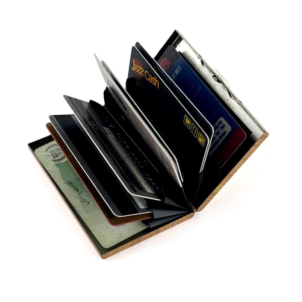 Luxury Wooden Texture Card Holder Wallet RFID Blocking