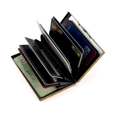 Luxury Wooden Texture Card Holder Wallet RFID Blocking