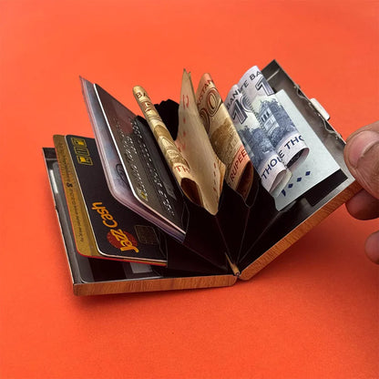 Luxury Wooden Texture Card Holder Wallet RFID Blocking