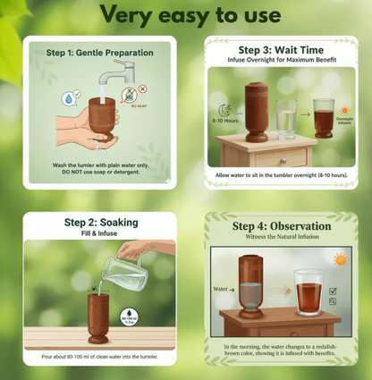 Vijaysar Wooden Glass 🌿 – Natural Sugar Balance Tumbler 🩺✨