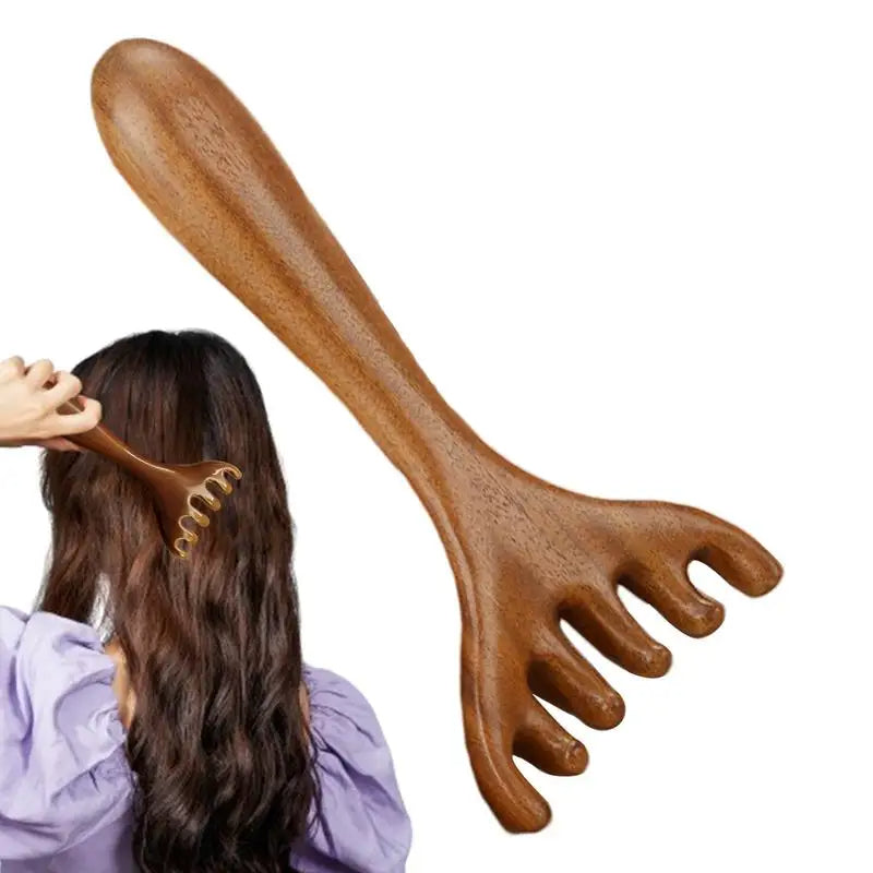 Wooden Head  Scalp and Body Massager