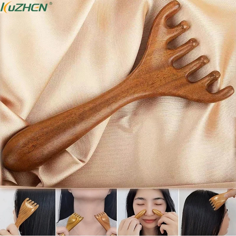 Wooden Head  Scalp and Body Massager
