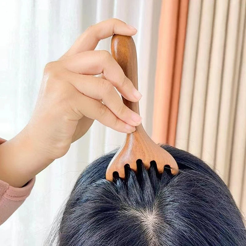 Wooden Head  Scalp and Body Massager