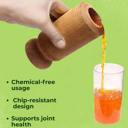 Vijaysar Wooden Glass 🌿 – Natural Sugar Balance Tumbler 🩺✨