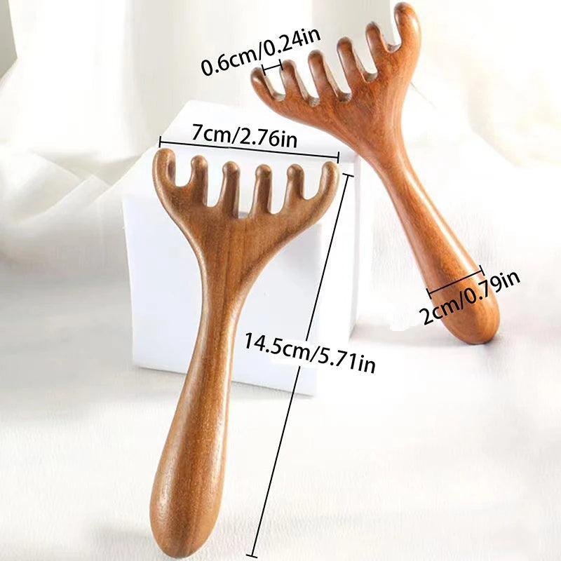 Wooden Head  Scalp and Body Massager
