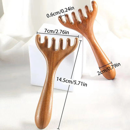 Wooden Head  Scalp and Body Massager
