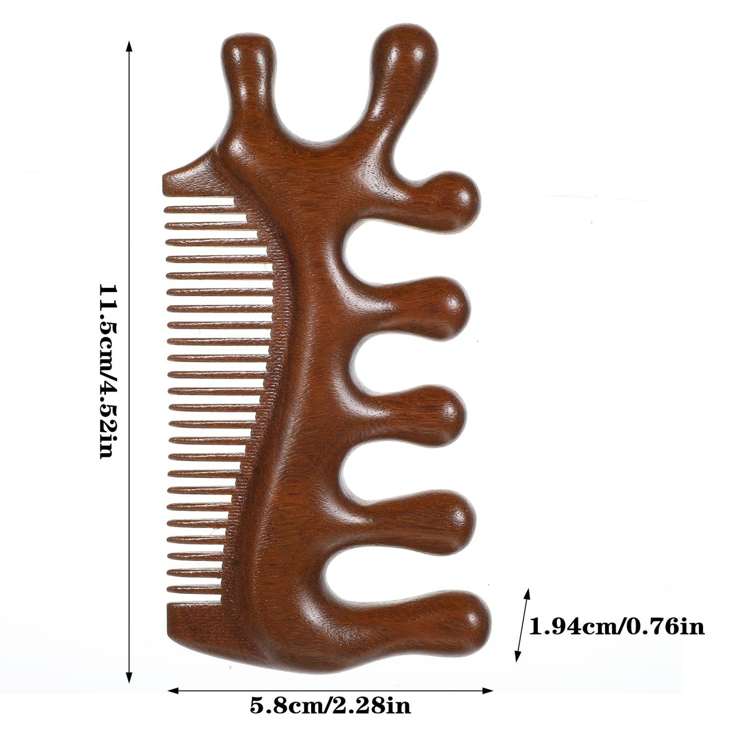 3-in-1 Wooden Scalp Massage & Hair Comb
