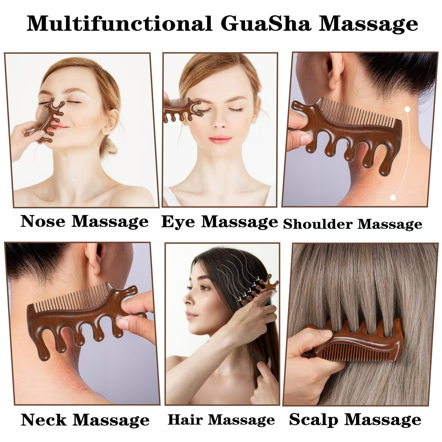3-in-1 Wooden Scalp Massage & Hair Comb