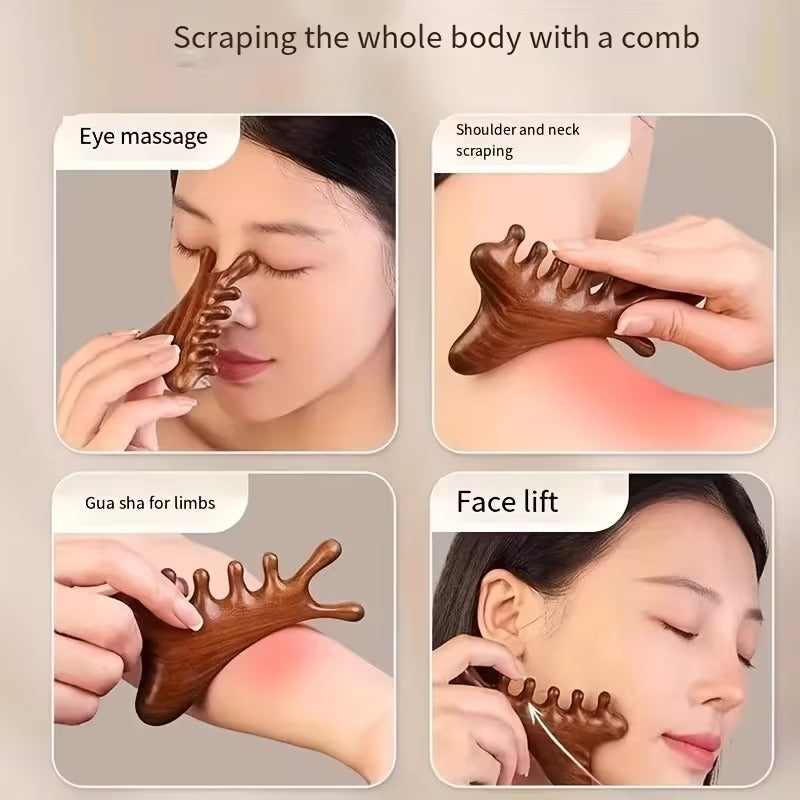 4-in-1 Wooden Relaxation Scalp Massager
