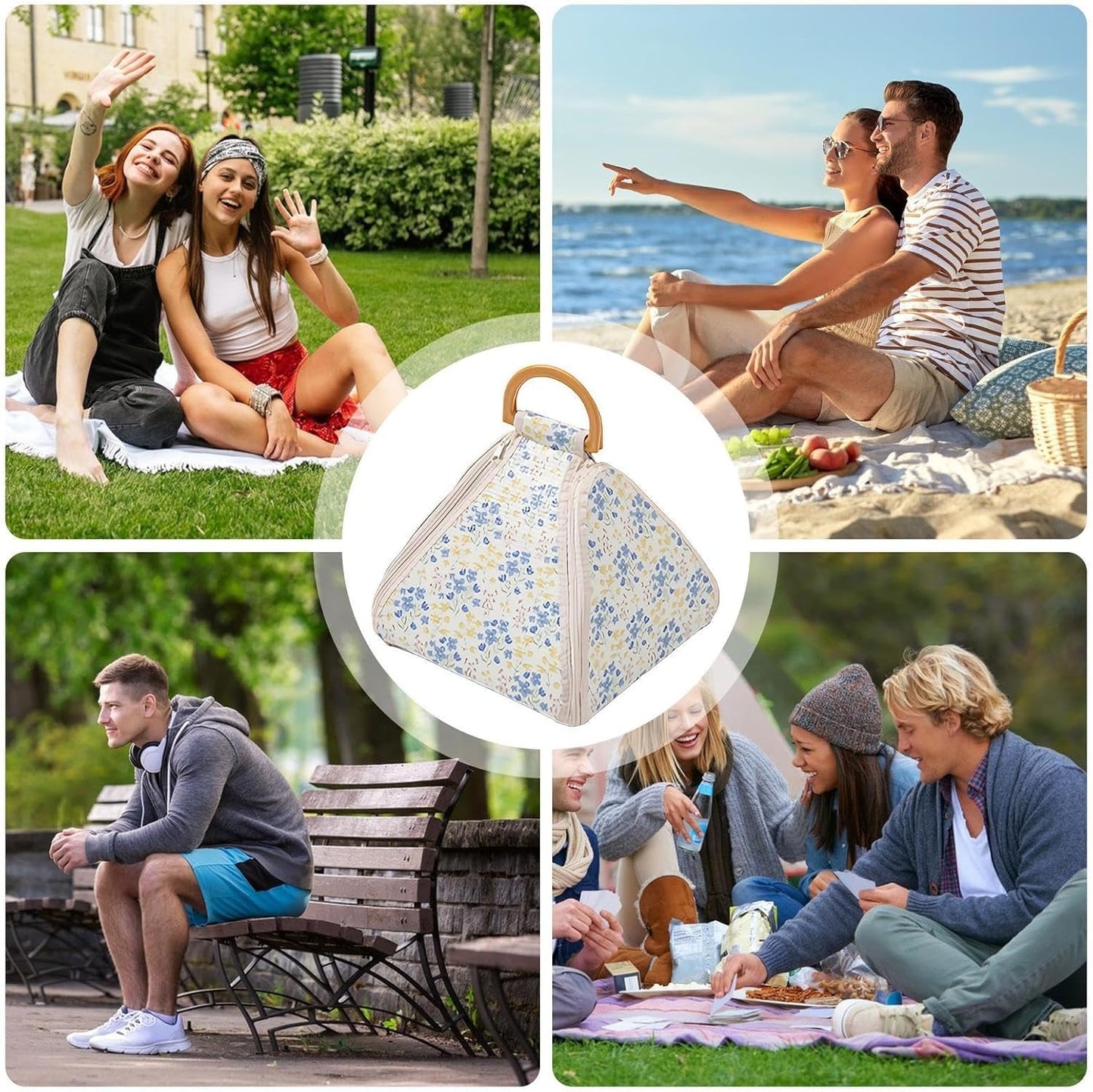 Elegant Floral Picnic Bag