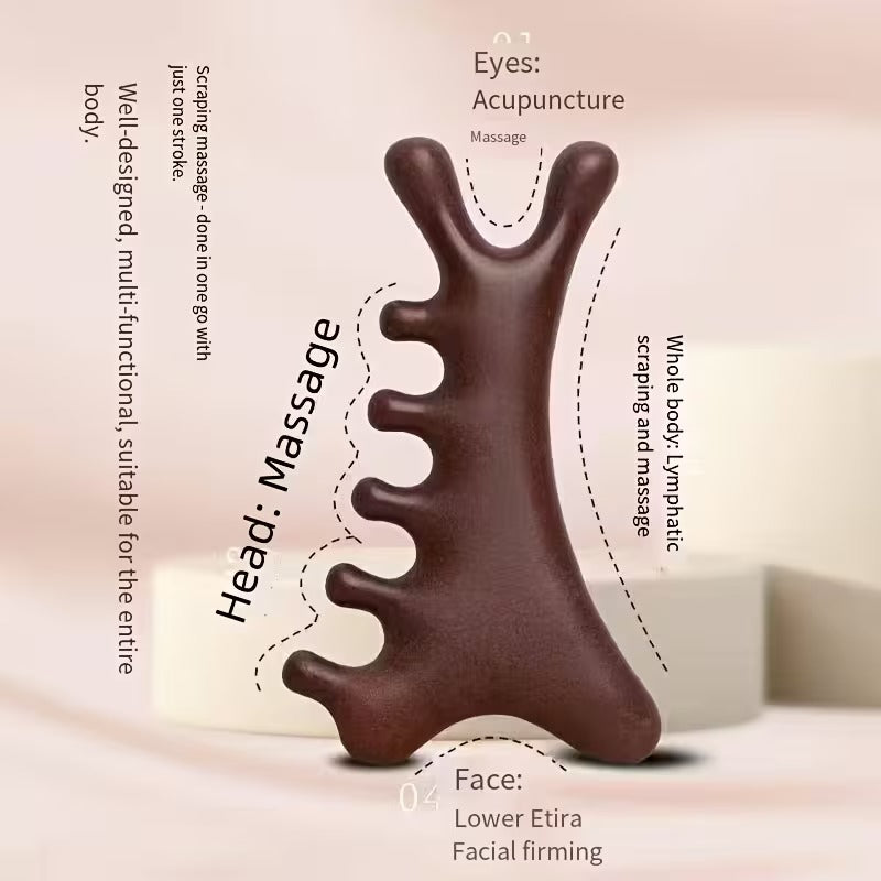 4-in-1 Wooden Relaxation Scalp Massager