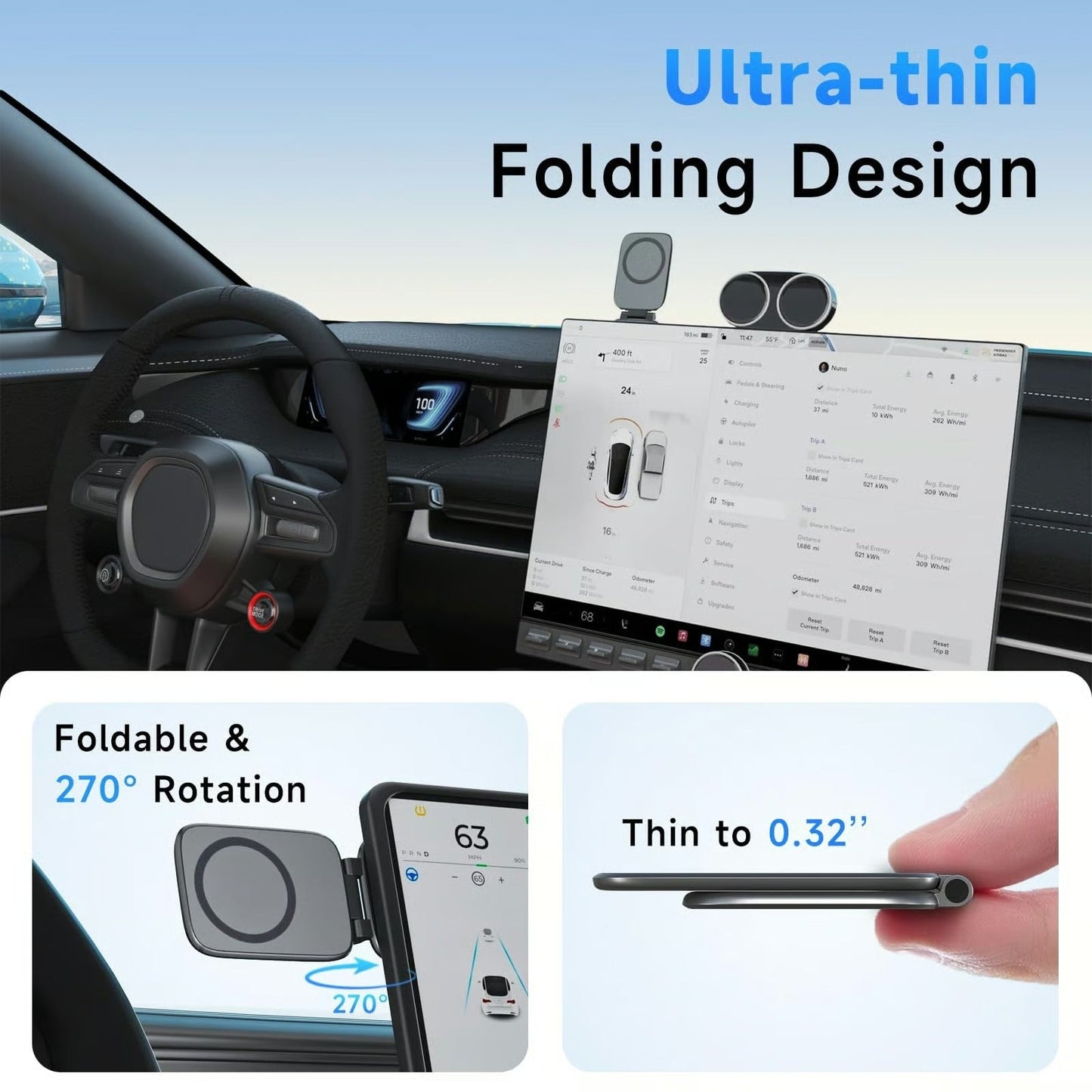 🔥2026 New Magnetic Foldable Phone Holder for Car