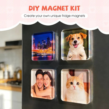 DIY Refrigerator Magnets made of Clear Acrylic