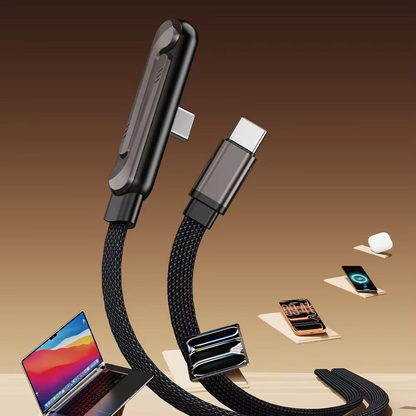 240W Braided Fast Charge Cable With Built-in Phone Stand