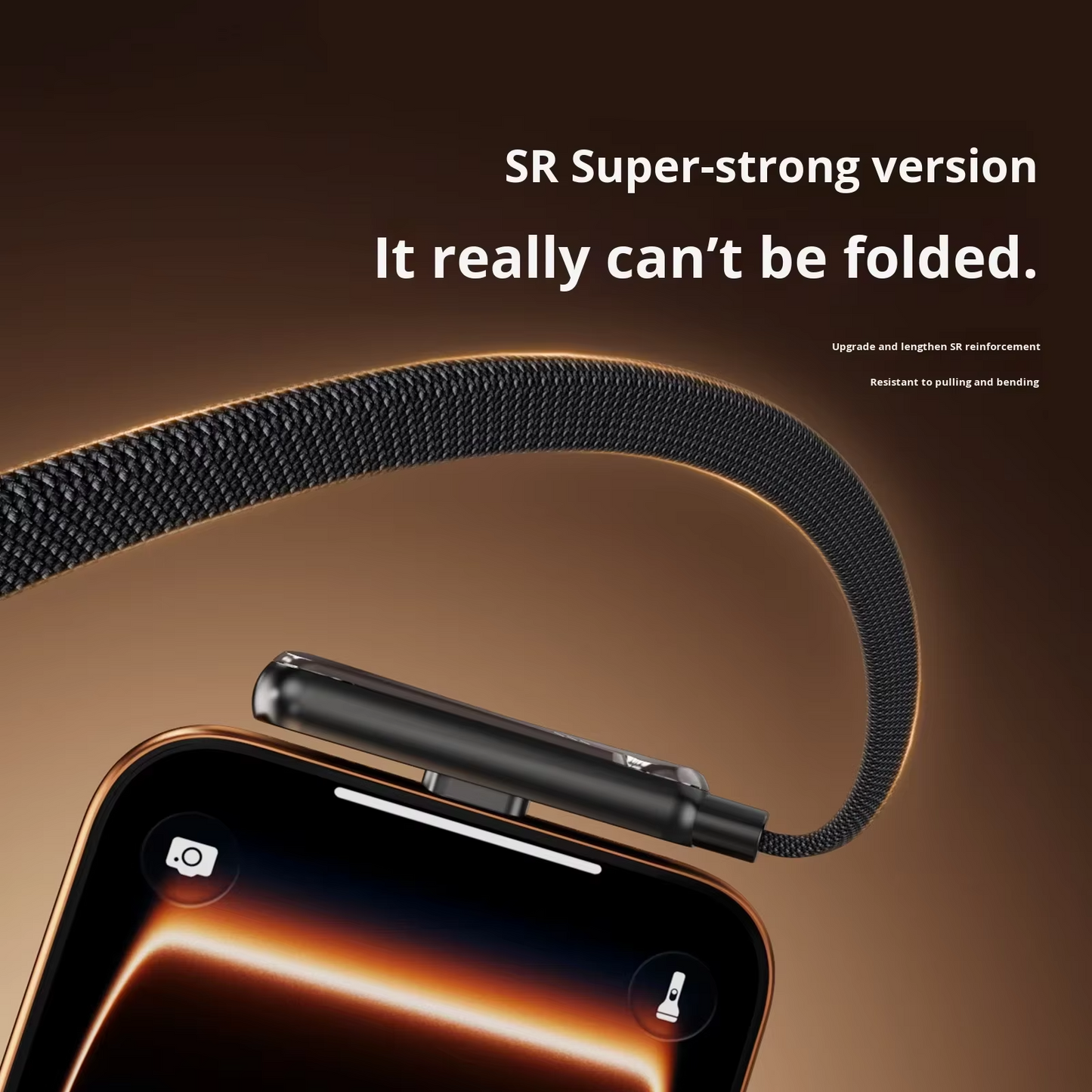 240W Braided Fast Charge Cable With Built-in Phone Stand