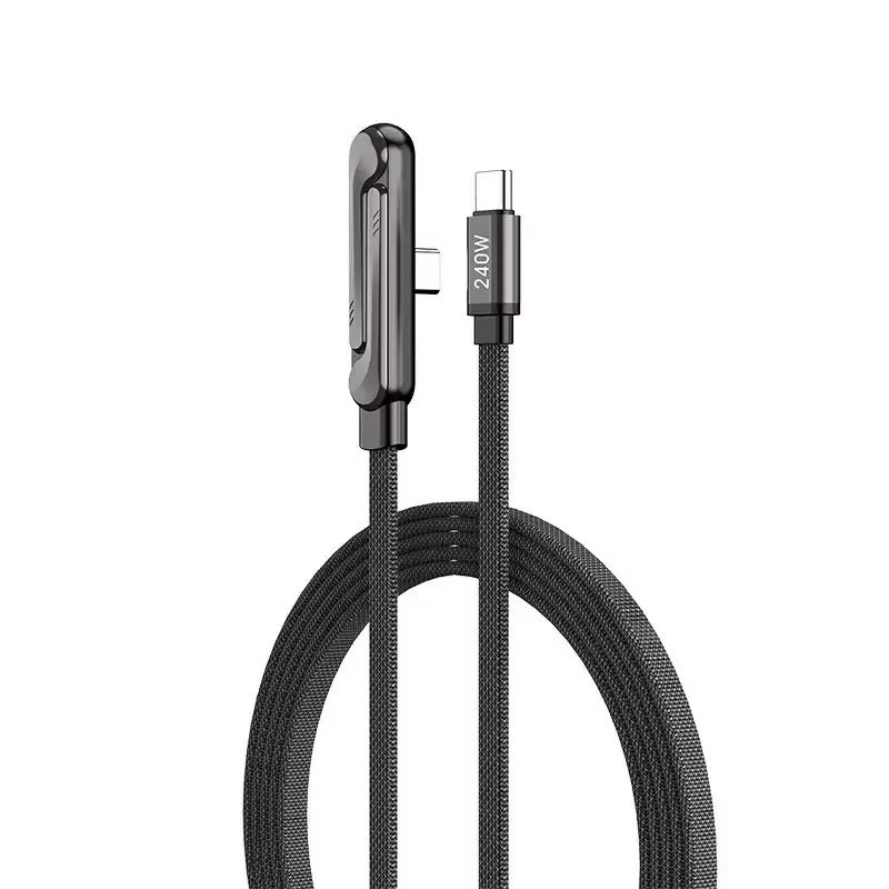 240W Braided Fast Charge Cable With Built-in Phone Stand