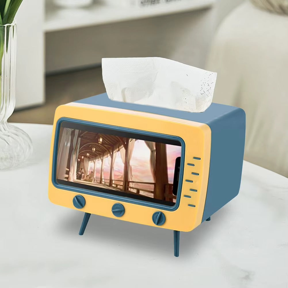 TV Style Phone Holder Tissue Box