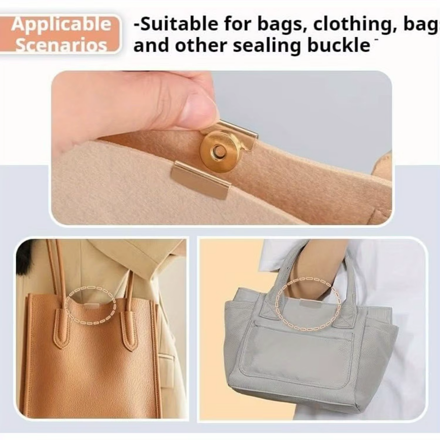 Seamless Magnetic Buckle Clasp for Bags